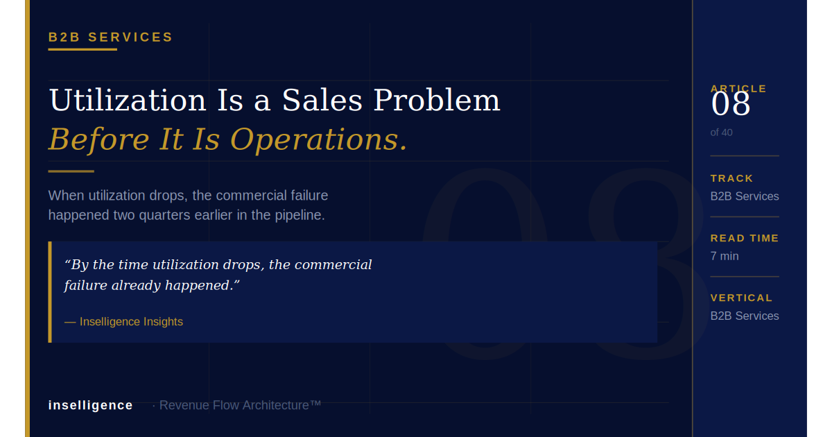 Utilization Is a Sales Problem Before It Is an Operations Problem
