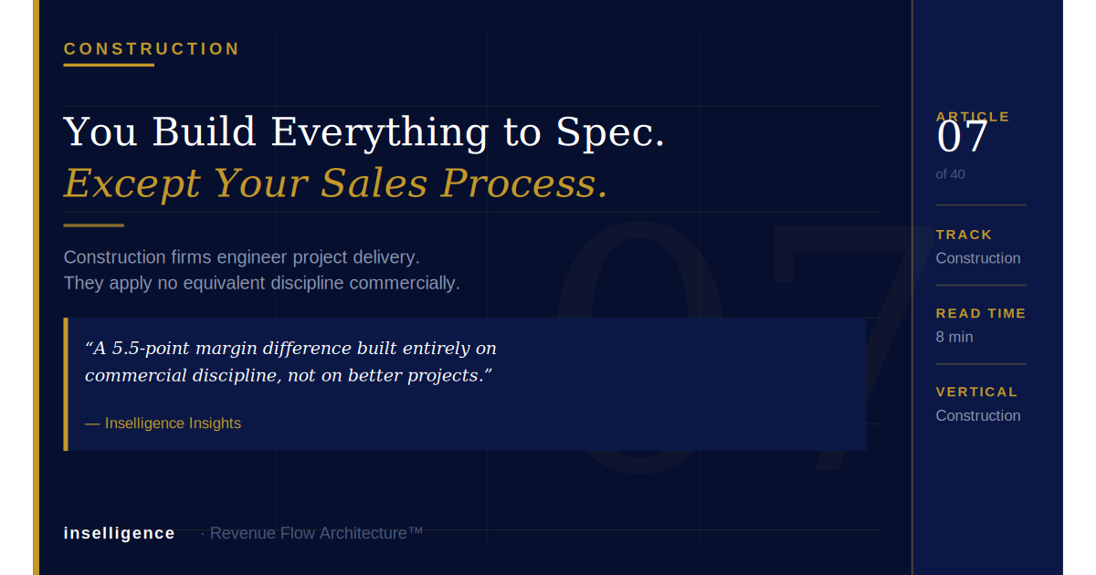You Build Everything to Spec. Except Your Sales Process.